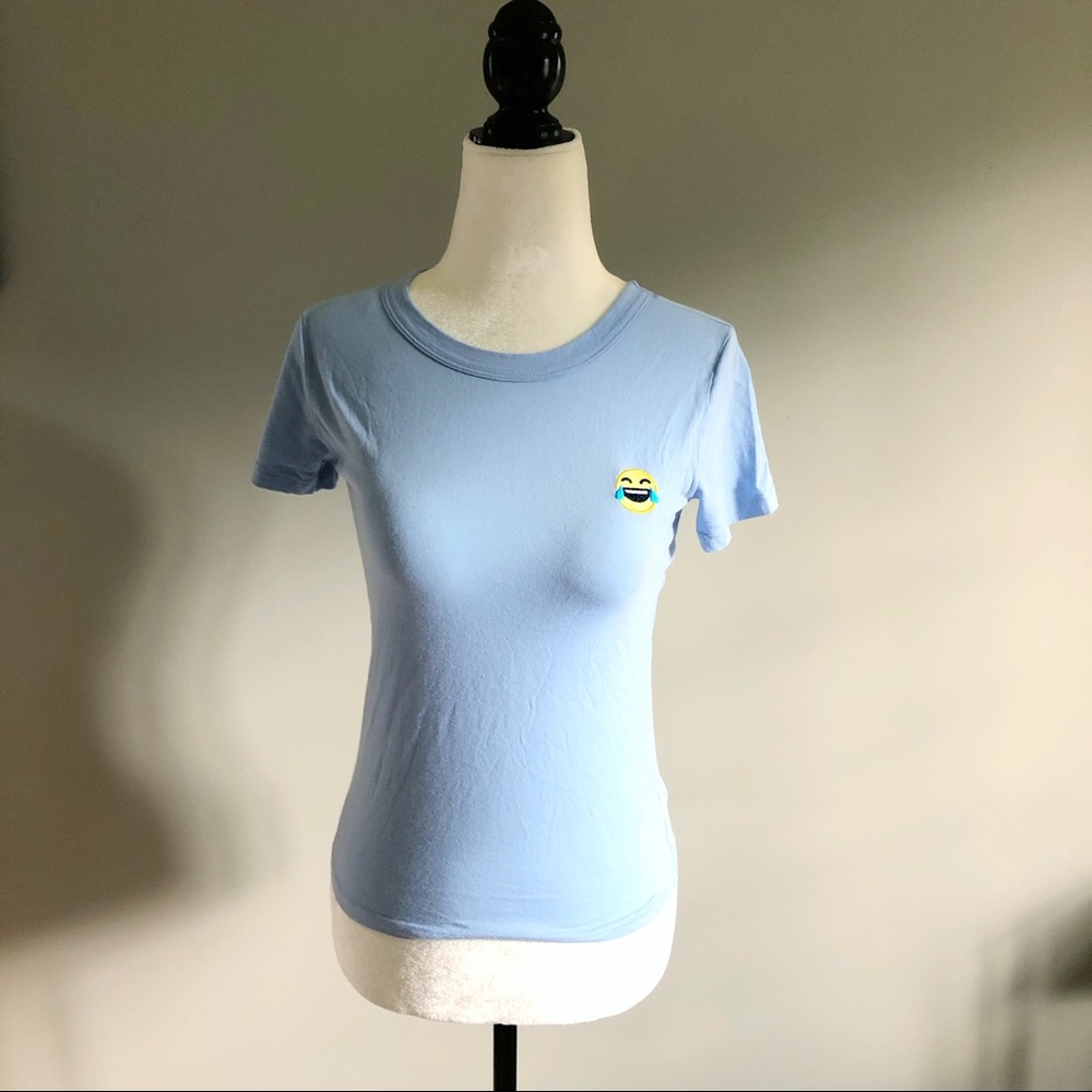 Sunday Best Emoji Tee Light Blue